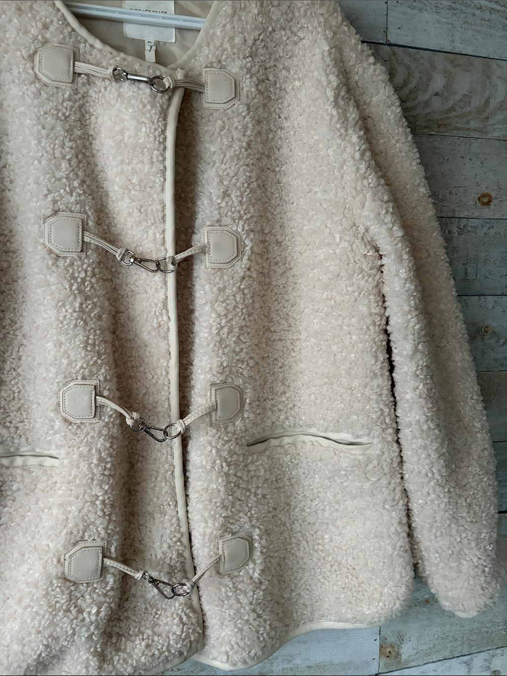Avec Les Filles Sherpa jacket Anthropologie cream bouclé - Picture 5 of 12